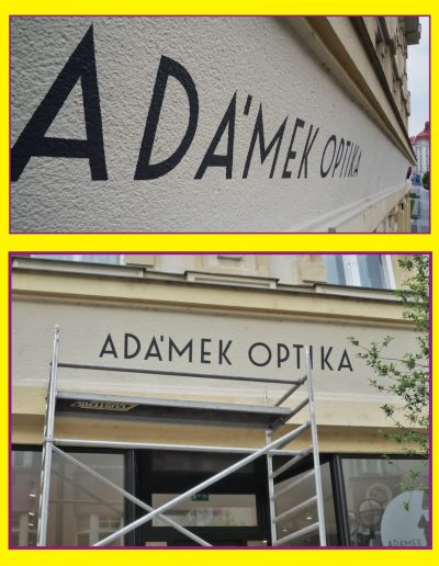 Nápis Optika Adámek