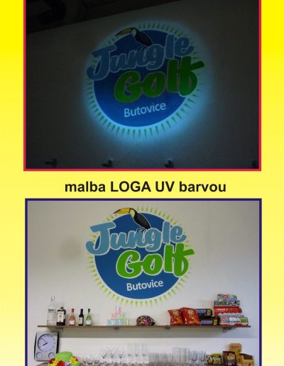 UV nápis Jungle Golf Butovice